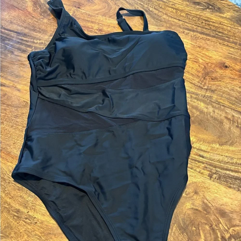Cupshe Dreamscapes Mesh One-Piece 0X (XL) black